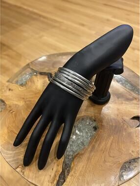 Set of 6 Sterling Silver Bangle Bracelets